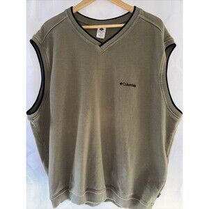 Columbia Men's Golf Vest Pullover Size XXL Tan NICE !!!